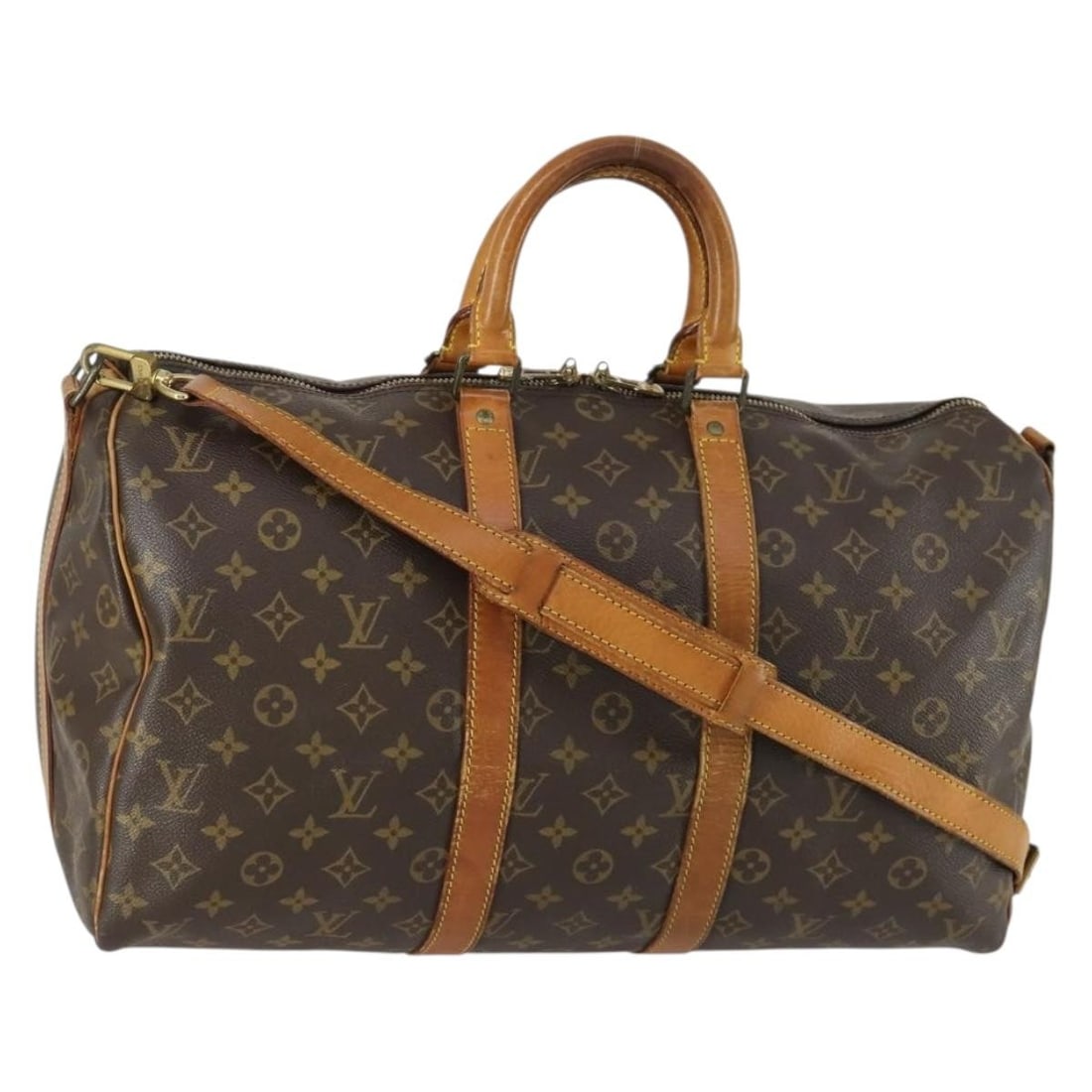 Louis Vuitton Keepall Bandouliere 45 Monogram Canvas Boston Bag with Strap M41418: Louis Vuitton Keepall Bandouliere 45 Monogram Canvas Boston Bag with Strap M41418 This Louis Vuitton Keepall Bandouliere 45 Boston bag features the iconic Monogram canvas exterior with a classic Bosto