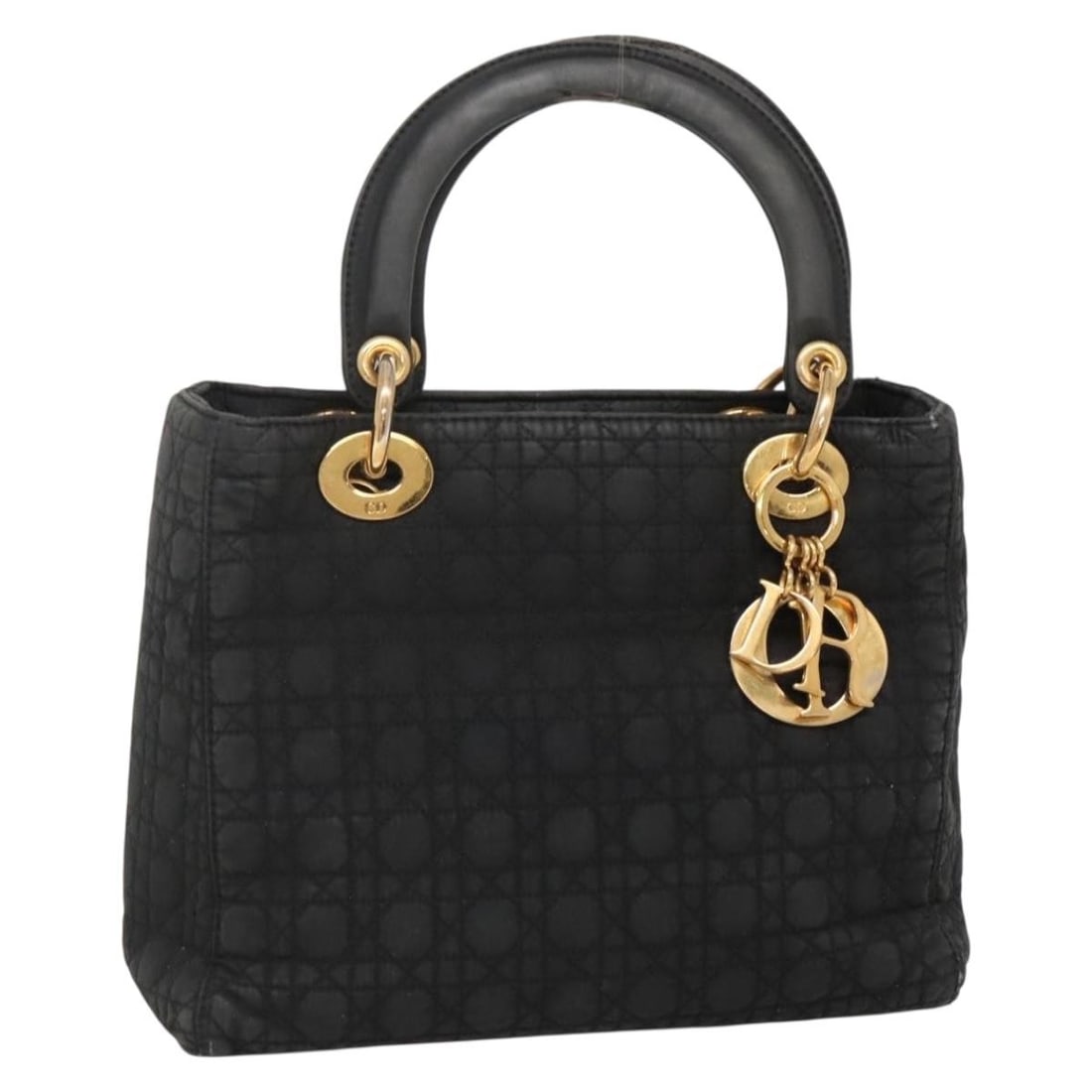 Christian Dior Canage Hand Bag Black Gold Nylon Authentic: Christian Dior Canage Hand Bag Black Gold Nylon Authentic This Christian Dior Canage Hand Bag is a stylish accessory crafted from durable nylon in a sophisticated black and gold color scheme. Measurin