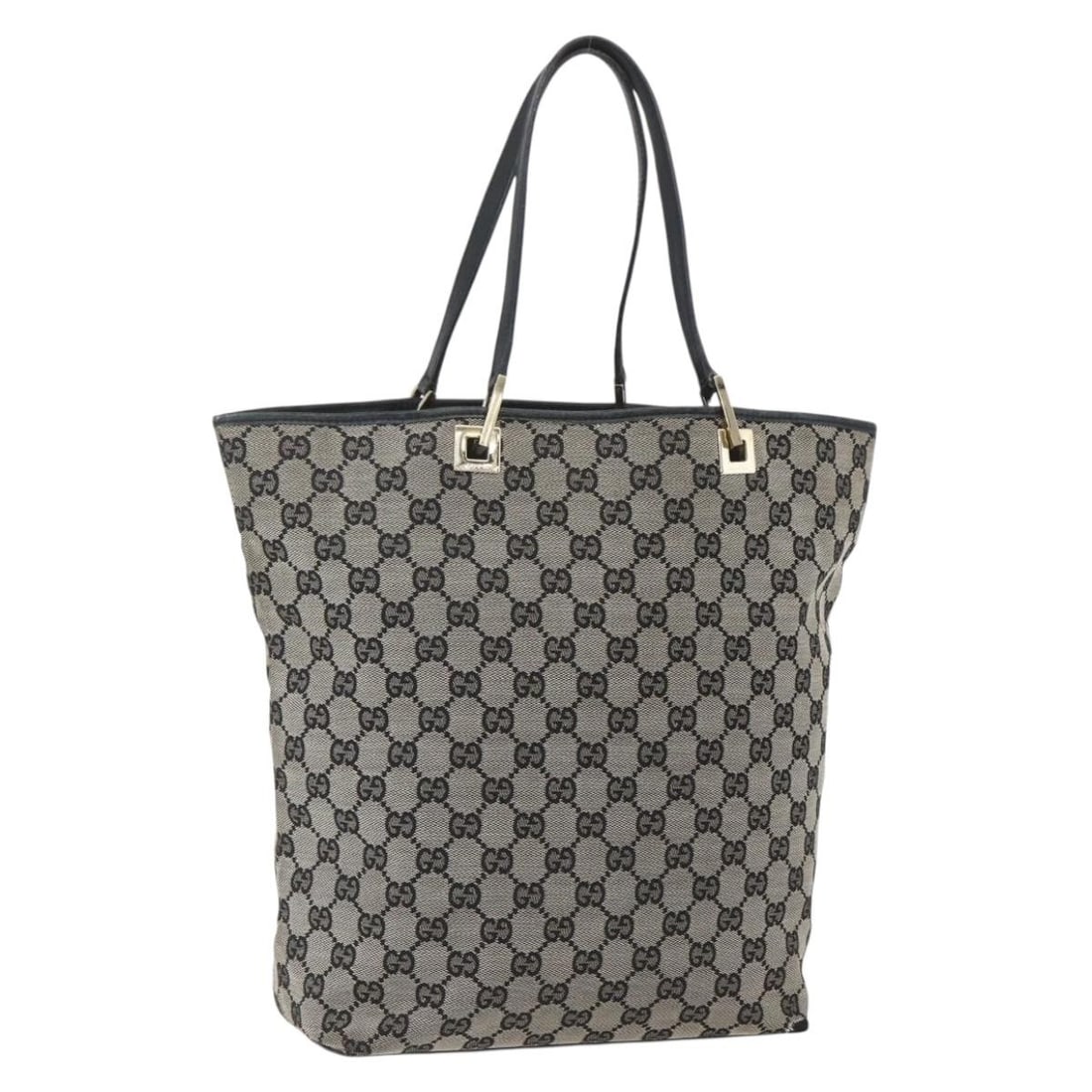 GUCCI GG Canvas Tote Bag Black Gold Limited Edition Auth 002 1098 2404: GUCCI GG Canvas Tote Bag Black Gold Limited Edition Auth 002 1098 2404 This authentic GUCCI GG Canvas Tote Bag features a stylish black and gold design, crafted in Italy. The exterior is made from dur
