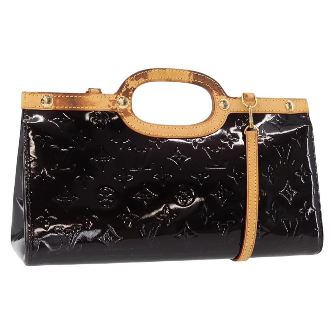 LOUIS VUITTON Monogram Vernis Roxbury Drive Hand Bag Amarante M91995 Authentic (1 of 18)