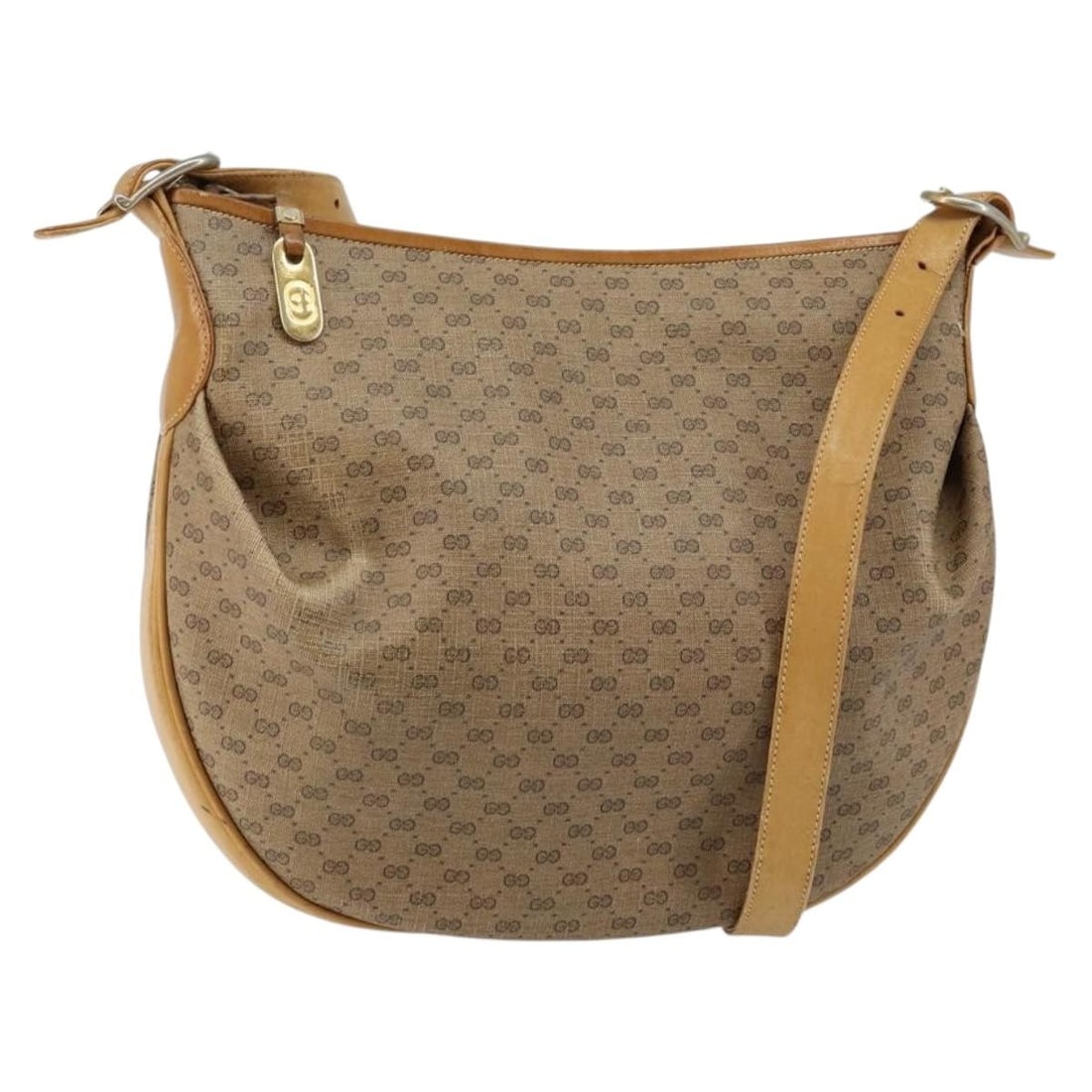 GUCCI Micro GG Supreme Beige Gold Shoulder Bag PVC 001 256 1324 Auth: GUCCI Micro GG Supreme Beige Gold Shoulder Bag PVC 001 256 1324 Auth Elevate your accessory collection with this authentic GUCCI Micro GG Supreme Shoulder Bag. Crafted from durable PVC leather, this s