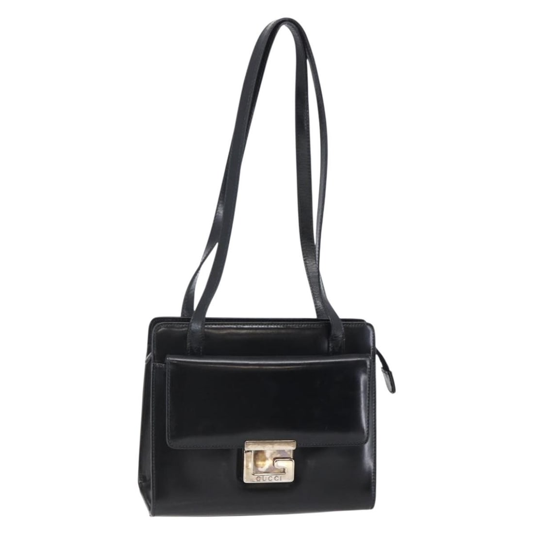 GUCCI Black Silver Leather Shoulder Bag 007 2023 0267 Auth Made in Italy: GUCCI Black Silver Leather Shoulder Bag 007 2023 0267 Auth Made in Italy Experience luxury with this authentic GUCCI Shoulder Bag, crafted in Italy from premium leather. The bag features a sleek black