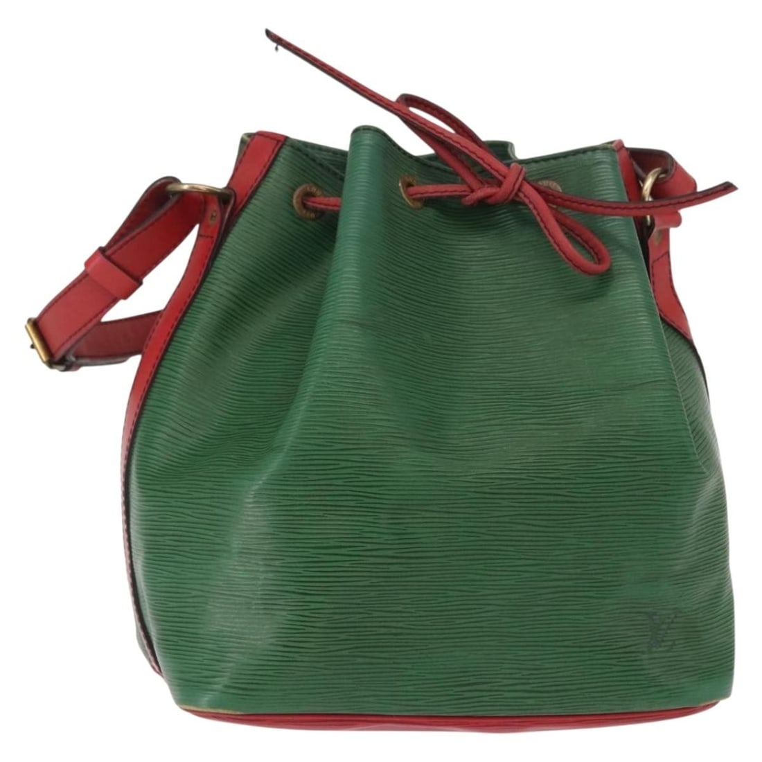 LOUIS VUITTON Epi Petit Noe Shoulder Bag Green Red M44147 Auth: LOUIS VUITTON Epi Petit Noe Shoulder Bag Green Red M44147 Auth This LOUIS VUITTON Epi Petit Noe Shoulder Bag showcases a striking bicolor design in green and red. Crafted from high-quality Epi leather