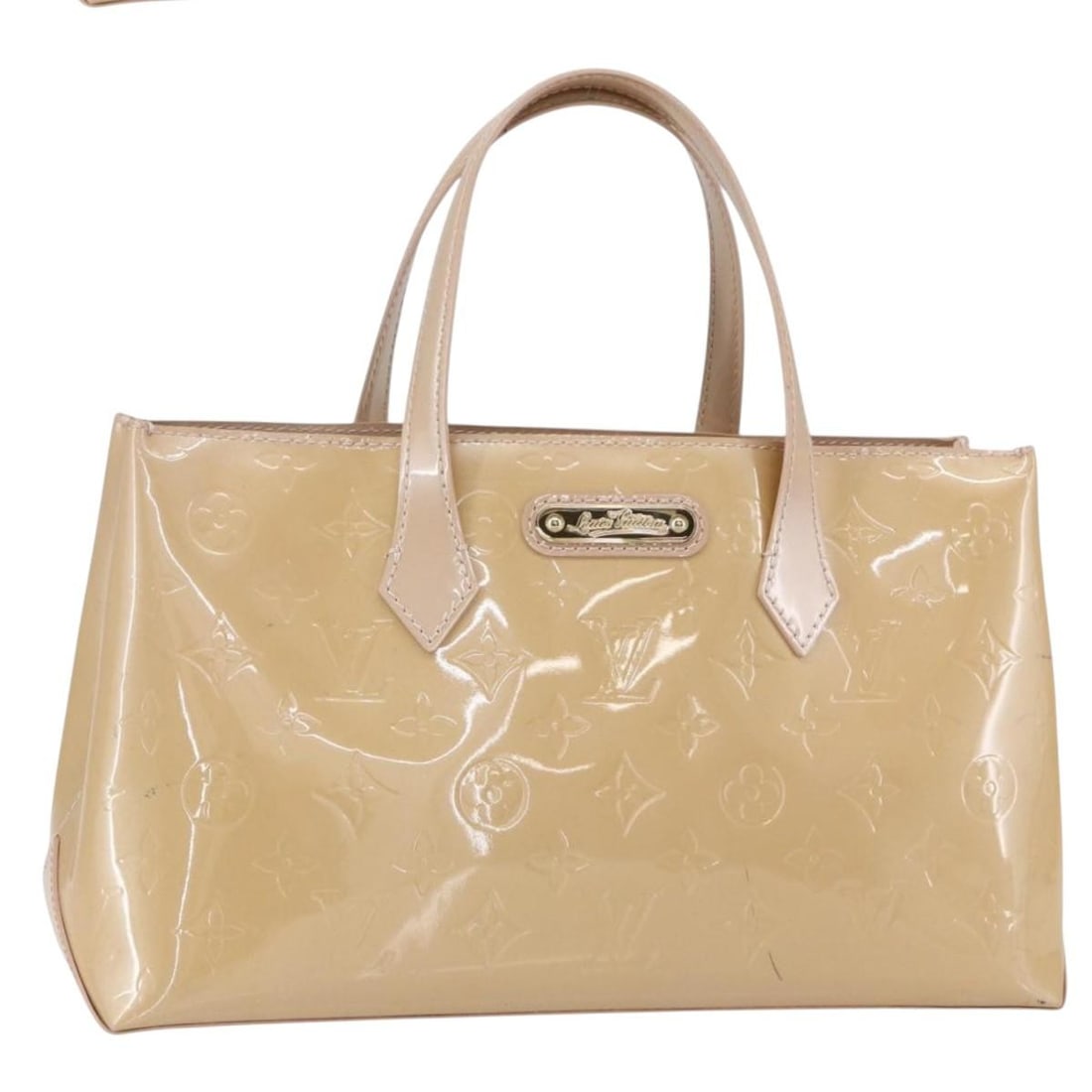 LOUIS VUITTON Vernis Wilshire PM Hand Bag M91642 Rose Flow Lantern: LOUIS VUITTON Vernis Wilshire PM Hand Bag M91642 Rose Flow Lantern Introducing the LOUIS VUITTON Vernis Wilshire PM Bag in a stunning Rose Flow Lantern color. This elegant handbag, crafted from high-q