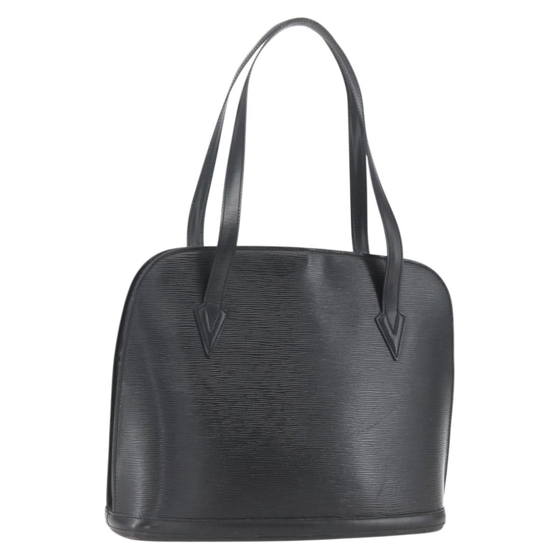 Black Epi Leather Lussac Shoulder Bag by Louis Vuitton M52282: Black Epi Leather Lussac Shoulder Bag by Louis Vuitton M52282 This is a Louis Vuitton Epi Lussac shoulder bag in black, crafted from Epi leather. It features a spacious interior and a structured silho