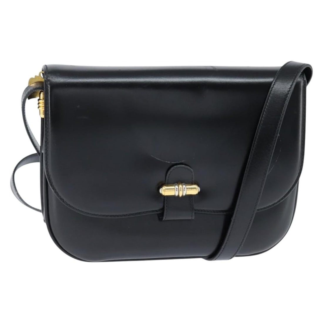 GUCCI Black Gold Leather Shoulder Bag 001 406 0621 Authentic: GUCCI Black Gold Leather Shoulder Bag 001 406 0621 Authentic This authentic GUCCI shoulder bag is a stylish accessory crafted from leather in a sophisticated black and gold color palette. Designed for