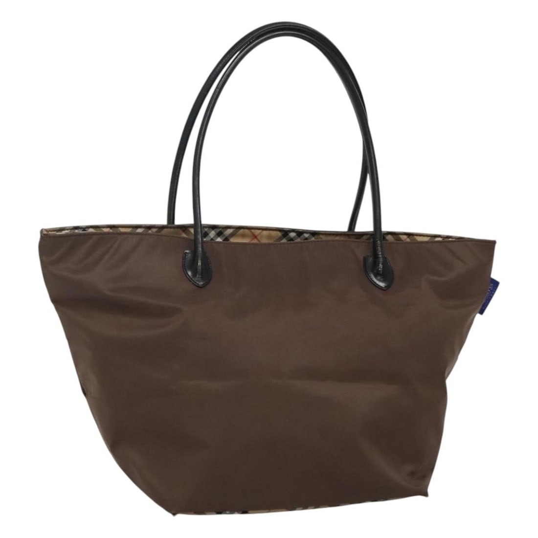 Burberrys Brown Nylon Tote Bag Made in Japan: Burberrys Brown Nylon Tote Bag Made in Japan This Burberrys Blue Label Tote Bag is a stylish accessory crafted from durable brown nylon, perfect for everyday use. With dimensions of approximately 11.4