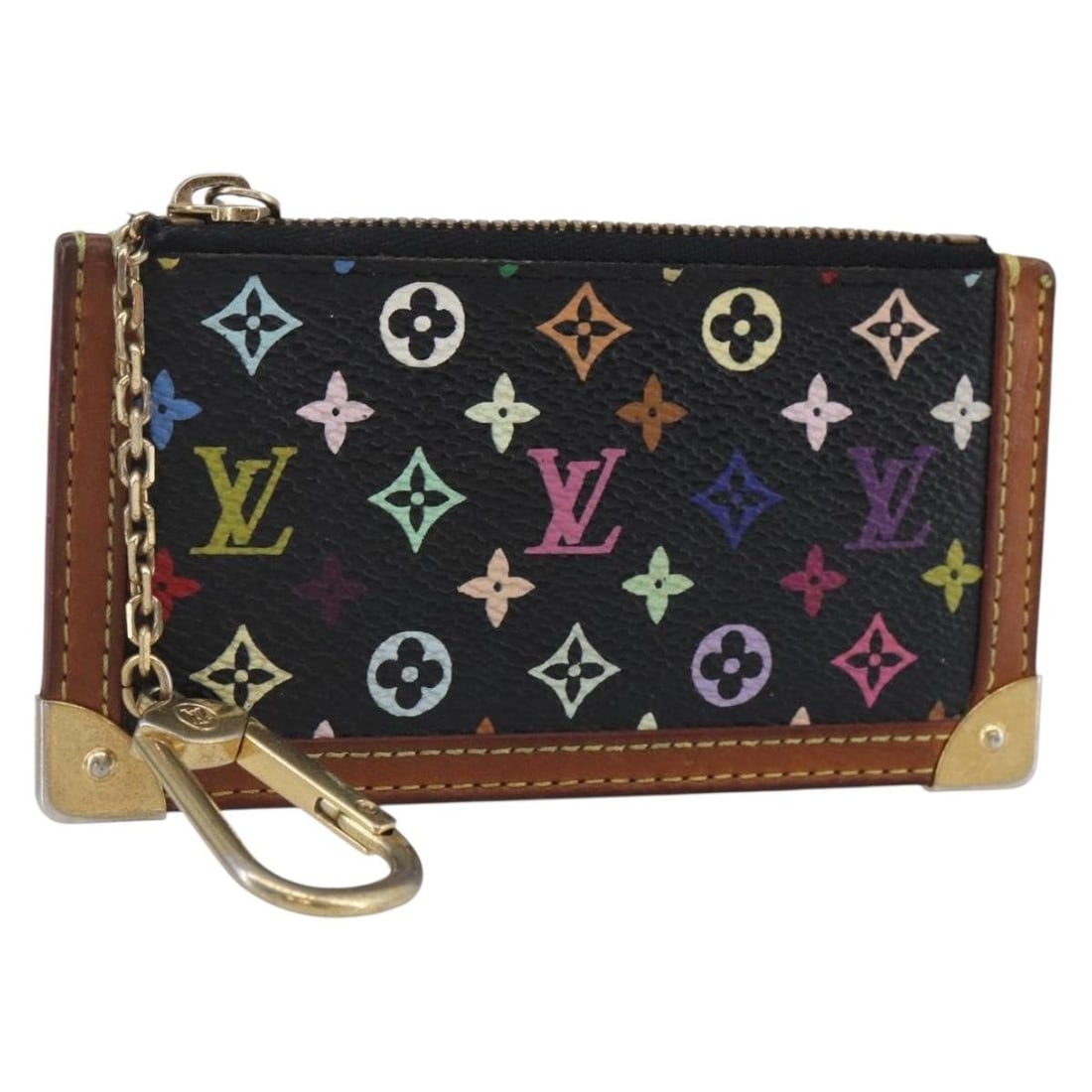Louis Vuitton M13664 Multicolor Coin Purse Black Authentic (1 of 18)