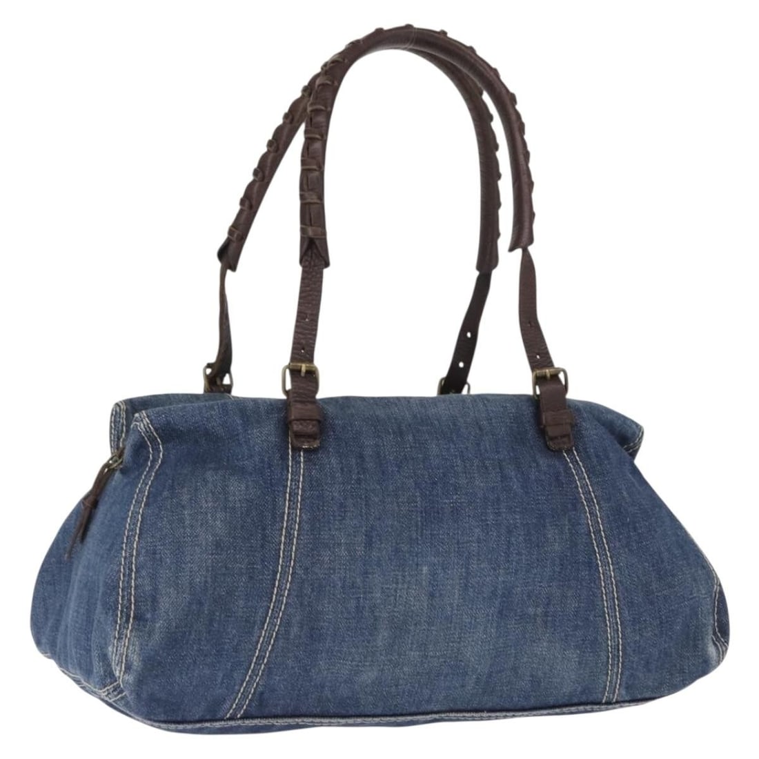 Blue Canvas Shoulder Bag by Miu Miu Italy: Blue Canvas Shoulder Bag by Miu Miu Italy This Miu Miu shoulder bag features a blue canvas exterior and is crafted in Italy. The bag measures approximately 14.6 inches in length, 5.1 inches in height,