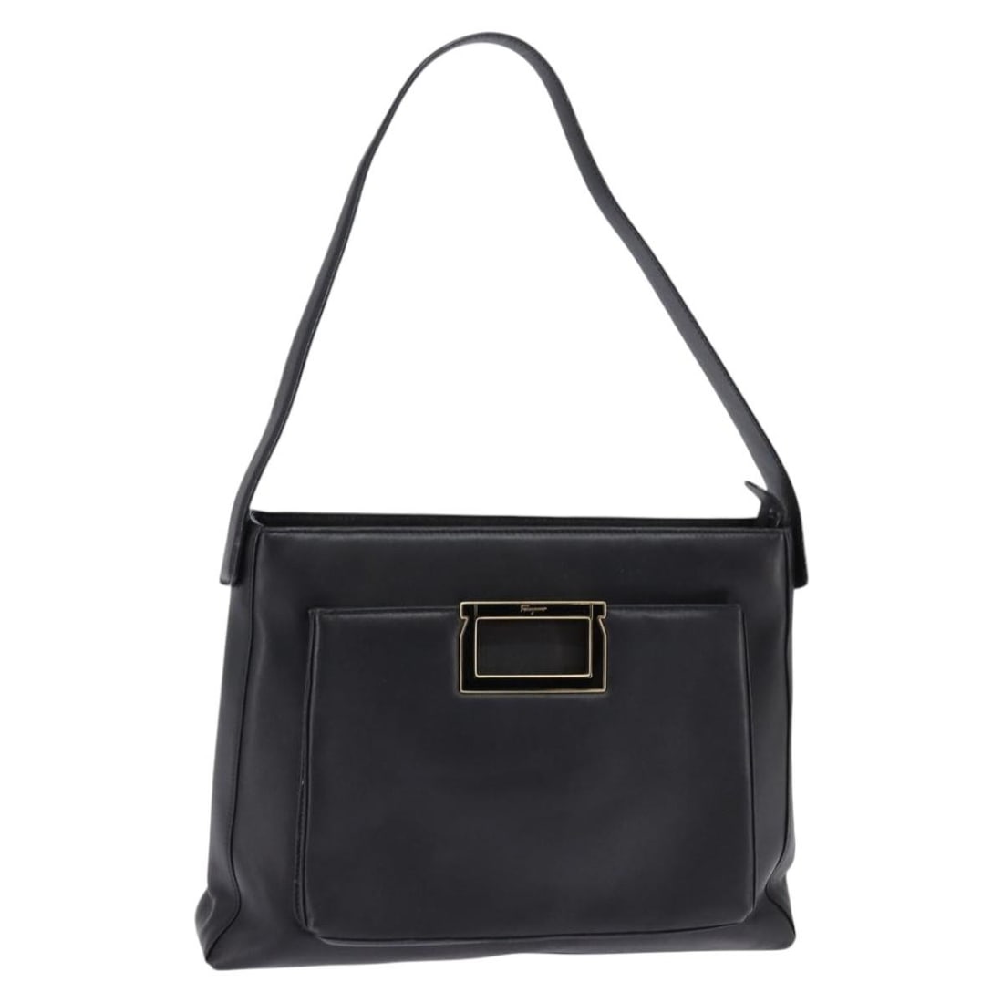 Salvatore Ferragamo Black Gold Leather Shoulder Bag Auth 148231 Italy: Salvatore Ferragamo Black Gold Leather Shoulder Bag Auth 148231 Italy This authentic Salvatore Ferragamo shoulder bag is a stunning accessory crafted from high-quality leather in a sophisticated black