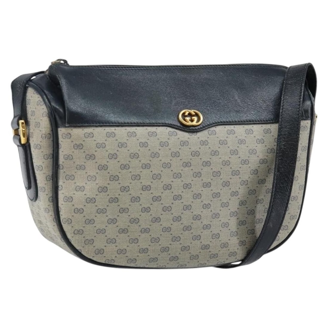 GUCCI Micro GG Supreme Shoulder Bag PVC Navy Gold 001 115 0918 Authentic: GUCCI Micro GG Supreme Shoulder Bag PVC Navy Gold 001 115 0918 Authentic Elevate your accessory collection with this authentic GUCCI Micro GG Supreme Shoulder Bag. Expertly crafted in Italy, this styl