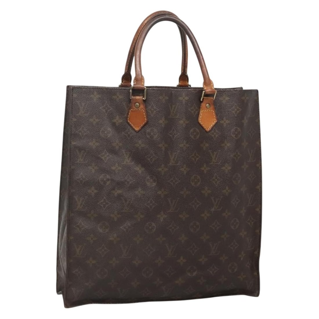 LOUIS VUITTON Monogram Sac Plat Hand Bag M51140 Auth France (1 of 18)