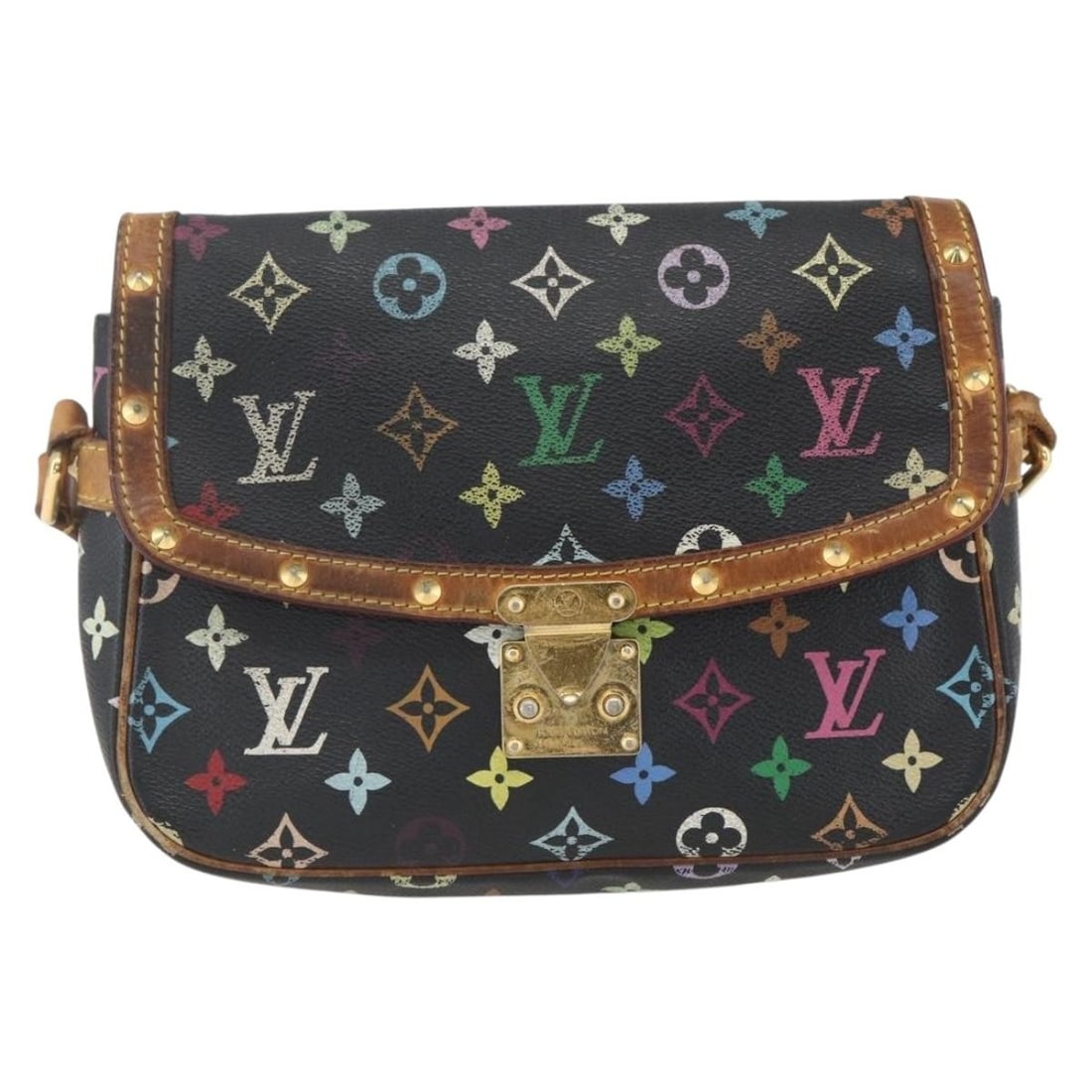 Louis Vuitton Sologne Multicolor Shoulder Bag Black Monogram Canvas M92639: Louis Vuitton Sologne Multicolor Shoulder Bag Black Monogram Canvas M92639 This Louis Vuitton Monogram Multicolor Sologne shoulder bag features a black multicolor canvas exterior. The bag is made in F