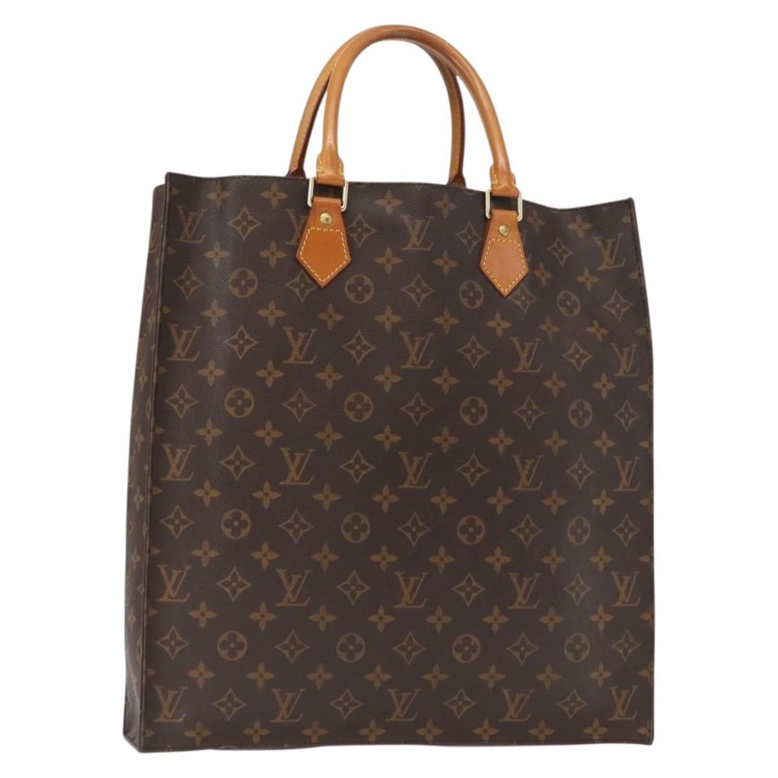 LOUIS VUITTON Monogram Sac Plat Hand Bag M51140 Auth France: LOUIS VUITTON Monogram Sac Plat Hand Bag M51140 Auth France This authentic LOUIS VUITTON Monogram Sac Plat Hand Bag (Model M51140) showcases the brand's iconic monogram canvas. Crafted in France, this
