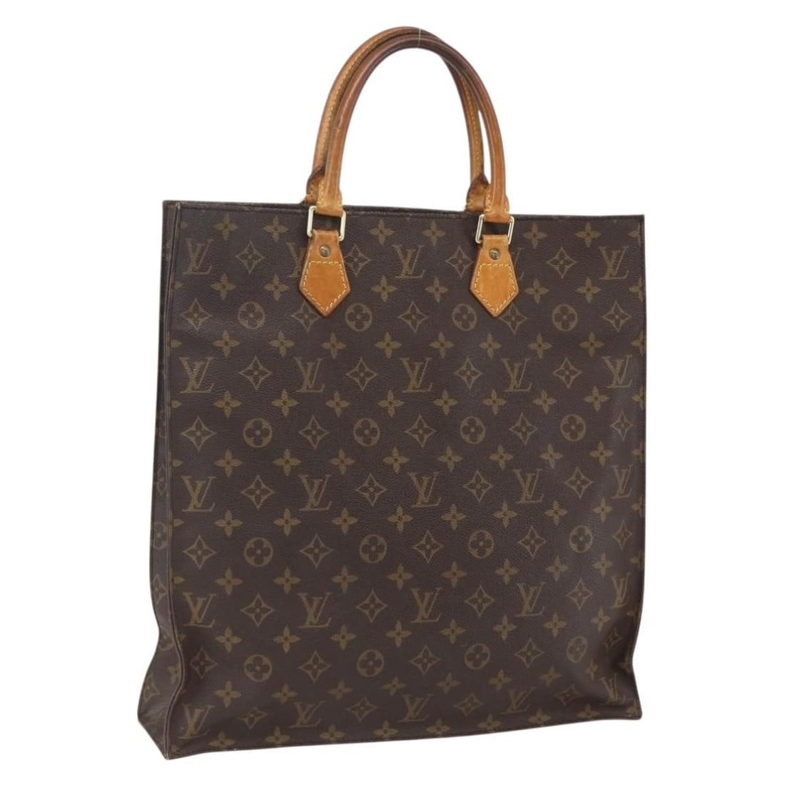 LOUIS VUITTON Monogram Sac Plat Hand Bag M51140 Auth MI1907 (1 of 18)