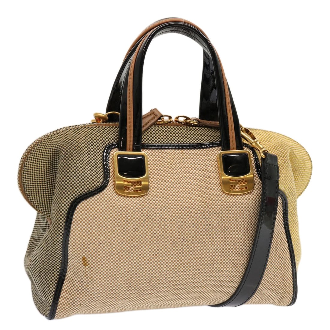 FENDI Beige Canvas Hand Bag 2-Way with Adjustable Strap Made in Italy: FENDI Beige Canvas Hand Bag 2-Way with Adjustable Strap Made in Italy This authentic Fendi hand bag is crafted from high-quality beige canvas, combining elegance with practicality. The bag features a