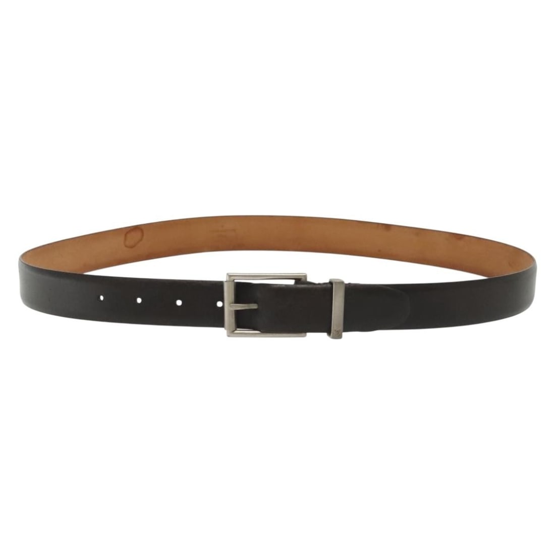 LOUIS VUITTON Dark Brown Leather Belt 1.2in Auth Spain (1 of 12)
