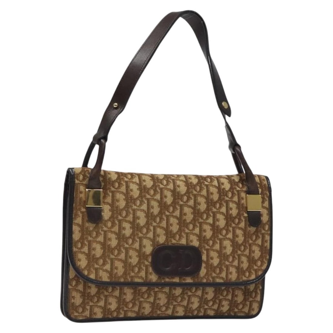 Christian Dior Trotter Canvas Shoulder Bag Brown Gold Made in France: Christian Dior Trotter Canvas Shoulder Bag Brown Gold Made in France This Christian Dior Trotter Canvas Shoulder Bag combines elegance with practicality. Crafted from durable Trotter canvas in a rich
