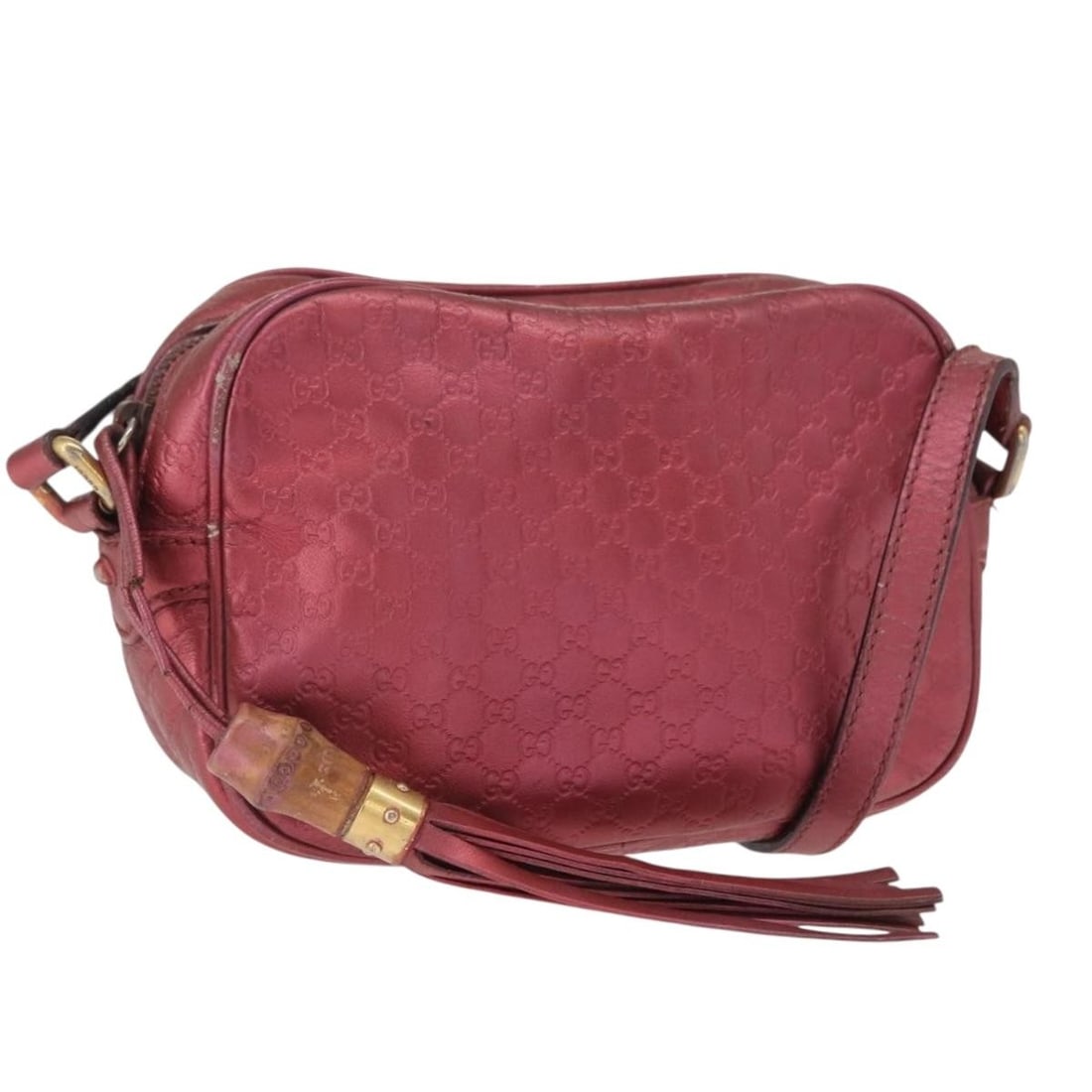 Gucci Micro Guccissima Gold Cherry Leather Shoulder Bag Model 309538: Gucci Micro Guccissima Gold Cherry Leather Shoulder Bag Model 309538 This is a GUCCI Micro Guccissima shoulder bag crafted from leather and micro small GG canvas in gold and cherry colors. The bag fea