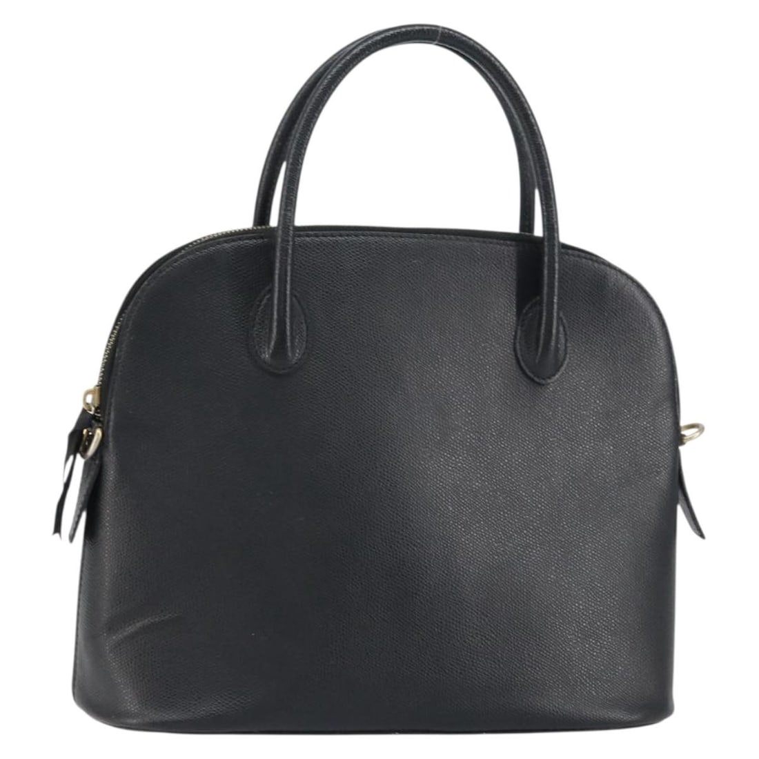 CELINE Black Leather Hand Bag with Gold Accents Auth EP12323: CELINE Black Leather Hand Bag with Gold Accents Auth EP12323 This authentic CELINE handbag showcases a luxurious blend of black leather complemented by gold accents. Crafted in Italy, this stylish han