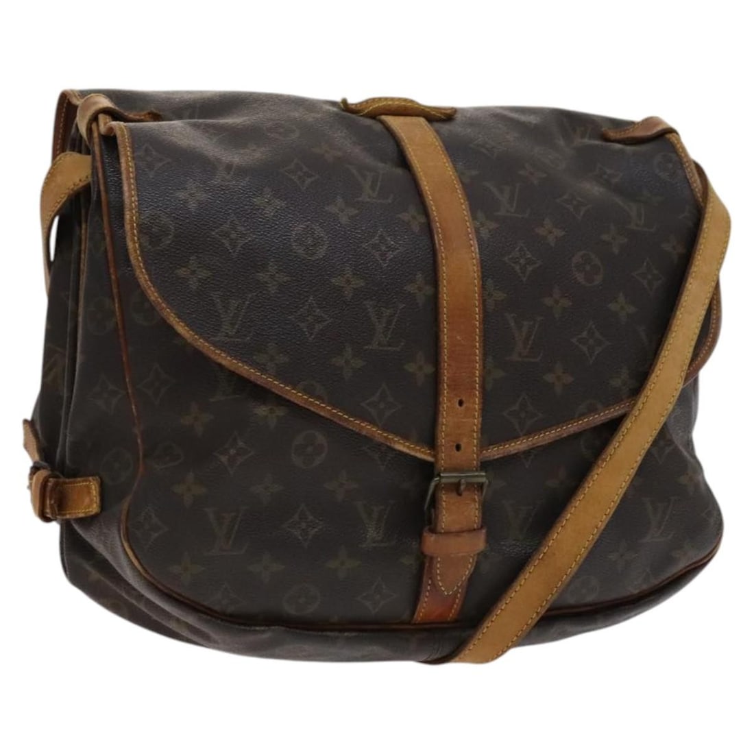 LOUIS VUITTON Monogram Saumur 35 Shoulder Bag M42254 France Auth (1 of 18)