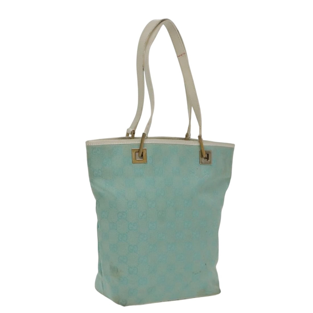 GUCCI GG Canvas Hand Bag Light Blue Gold 002 1099 Authentic Italy: GUCCI GG Canvas Hand Bag Light Blue Gold 002 1099 Authentic Italy This exquisite GUCCI GG Canvas Hand Bag showcases a stylish light blue and gold color scheme, perfect for elevating any outfit. Crafte