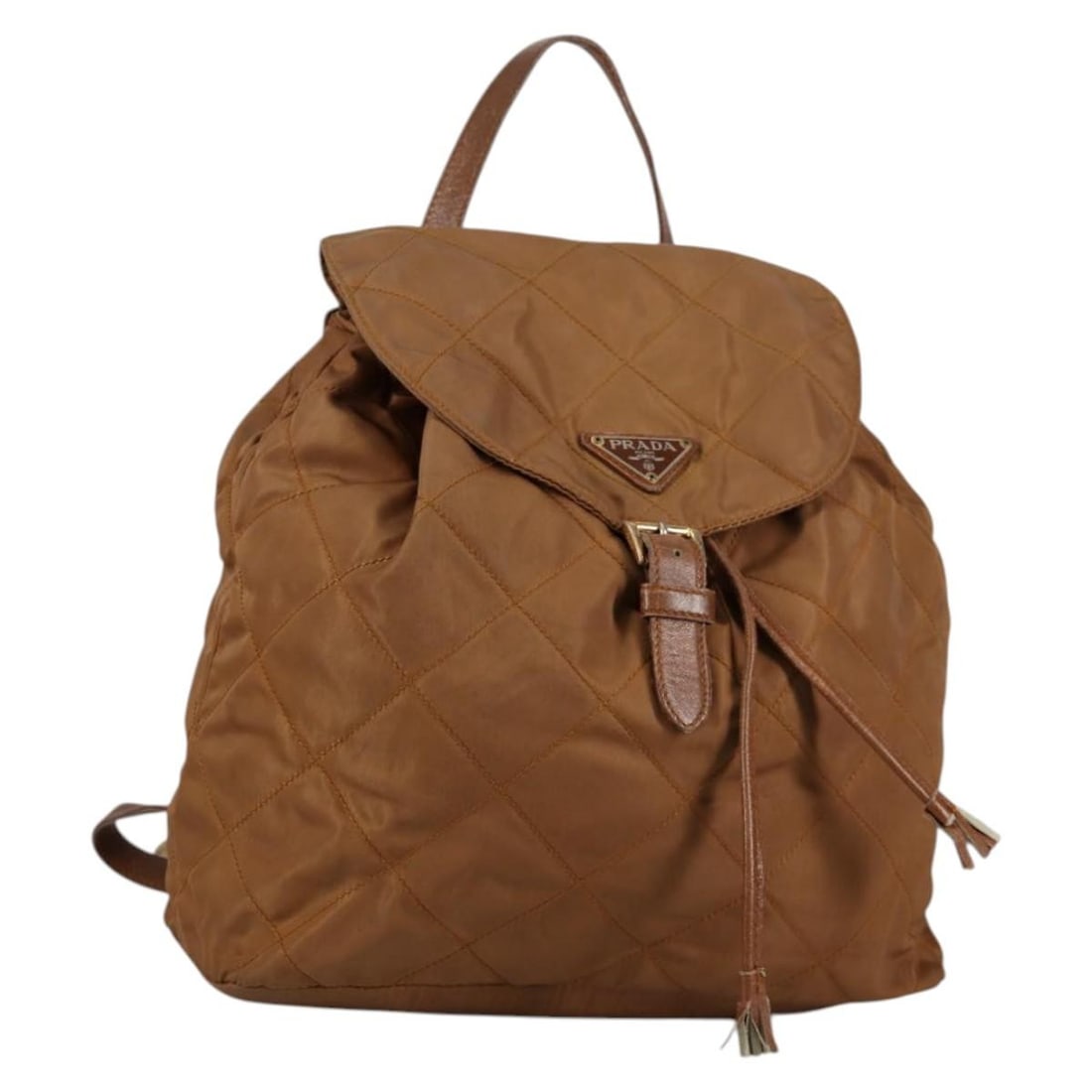 PRADA Brown Gold Nylon Backpack Made in Italy Auth: PRADA Brown Gold Nylon Backpack Made in Italy Auth Elevate your style with this authentic PRADA Nylon Backpack, a perfect blend of functionality and luxury. Crafted in Italy, this backpack features a