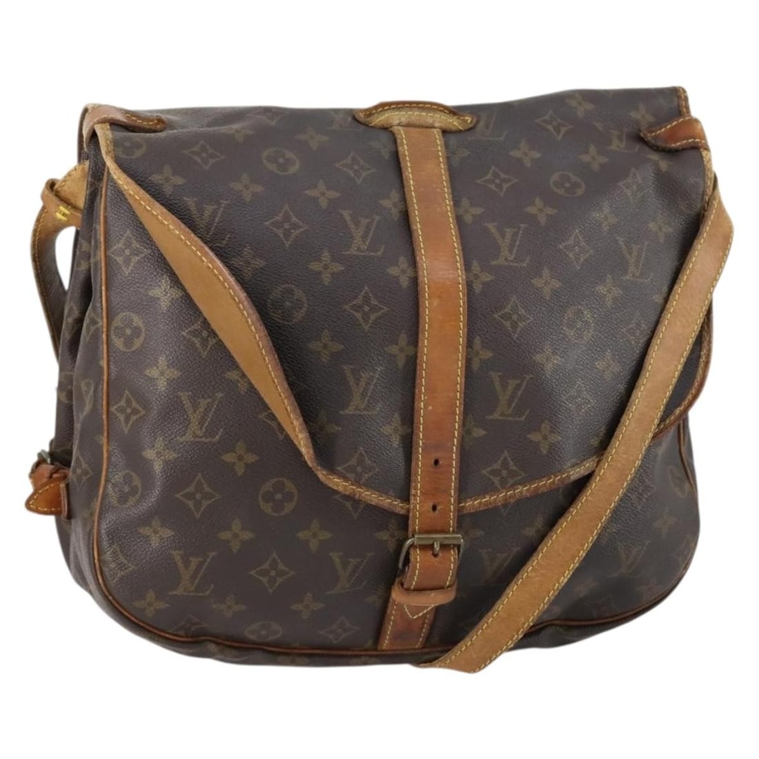 LOUIS VUITTON Monogram Saumur 35 Shoulder Bag M42254 Auth France (1 of 18)