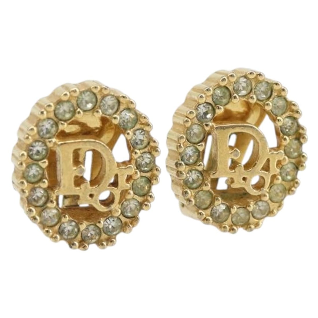 Christian Dior Gold Tone Metal Earrings Italian Design (1 of 11)