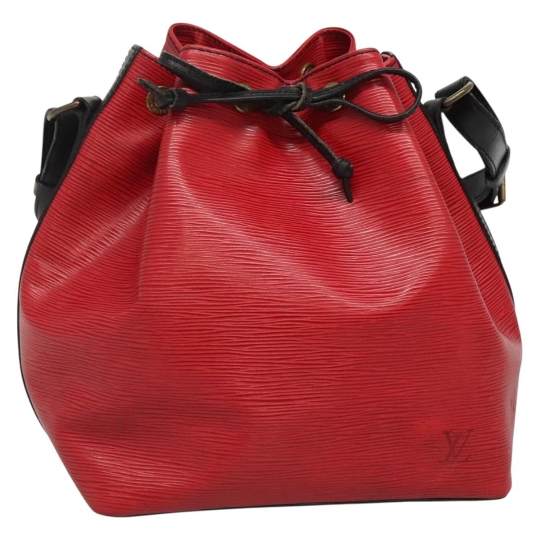 LOUIS VUITTON Epi Petit Noe Shoulder Bag Black Red M44017 France Auth: LOUIS VUITTON Epi Petit Noe Shoulder Bag Black Red M44017 France Auth This authentic Louis Vuitton Epi Petit Noe Shoulder Bag features a stylish bicolor design in black and red, crafted from durable E
