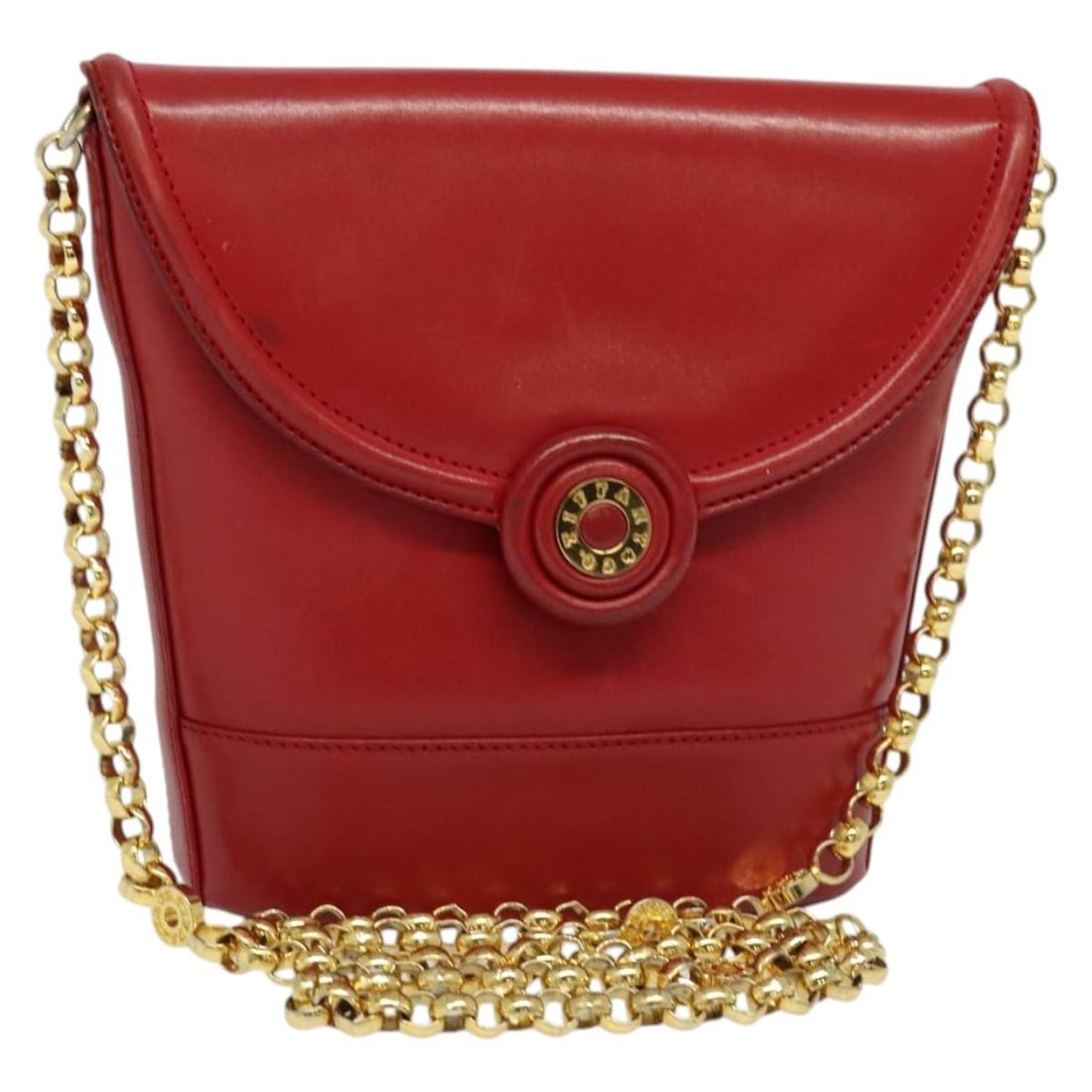 Tiffany & Co. Red Gold Leather Shoulder Bag Auth 142218 (1 of 18)