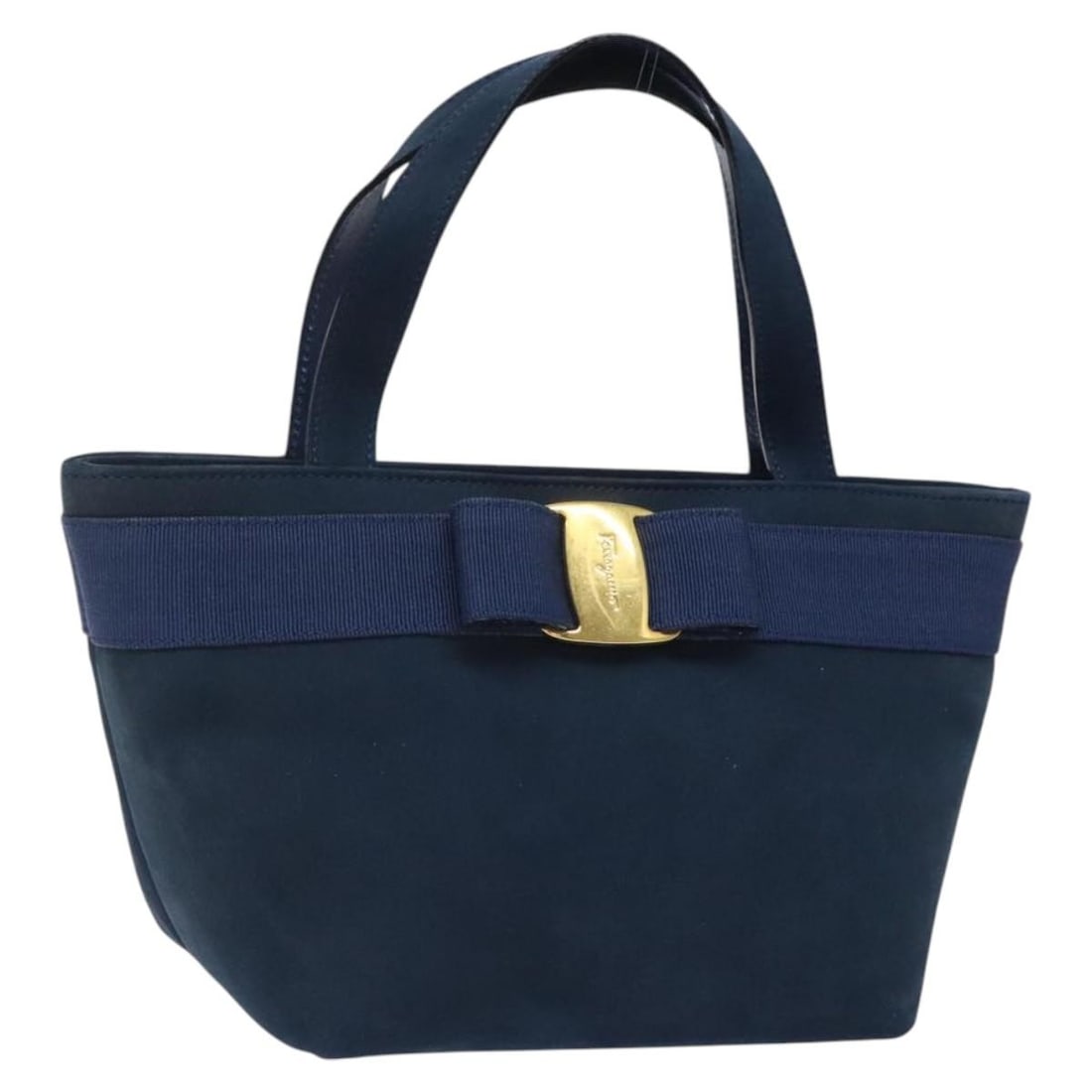 Salvatore Ferragamo Blue Suede Hand Bag Gold Accents Auth BA2246: Salvatore Ferragamo Blue Suede Hand Bag Gold Accents Auth BA2246 This Salvatore Ferragamo hand bag showcases a luxurious blend of blue and gold suede, elegantly crafted in Italy. The bag features a