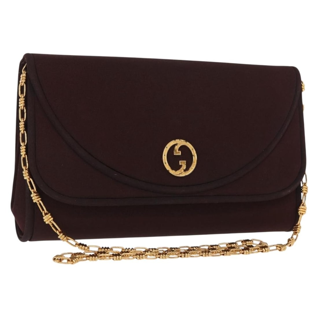 Gucci Bordeaux Nylon Gold Chain Shoulder Bag with Dust Bag: Gucci Bordeaux Nylon Gold Chain Shoulder Bag with Dust Bag This GUCCI shoulder bag is crafted from bordeaux nylon with gold-tone details. Designed in Italy, it features a chain shoulder strap and a co