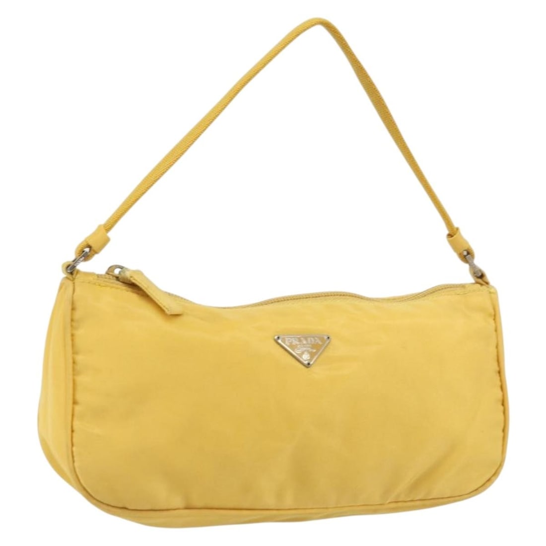 Yellow Nylon PRADA Accessory Pouch Made in Italy: Yellow Nylon PRADA Accessory Pouch Made in Italy This is an authentic PRADA accessory pouch in yellow nylon. The pouch is made in Italy and features a compact design suitable for organizing essentials