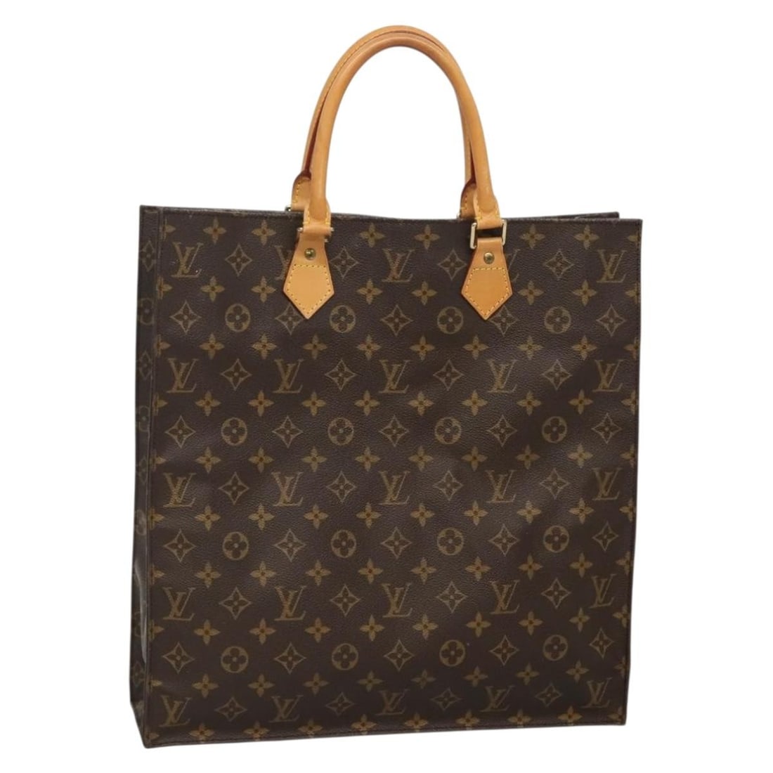 LOUIS VUITTON Monogram Sac Plat Hand Bag M51140 Made in France (1 of 18)