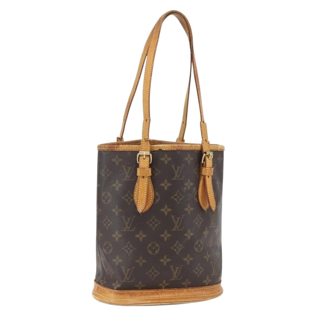 Louis Vuitton Bucket PM Monogram Canvas Shoulder Bag M42238 France: Louis Vuitton Bucket PM Monogram Canvas Shoulder Bag M42238 France This Louis Vuitton Monogram Bucket PM Shoulder Bag features the signature monogram canvas exterior and is designed for practical ever