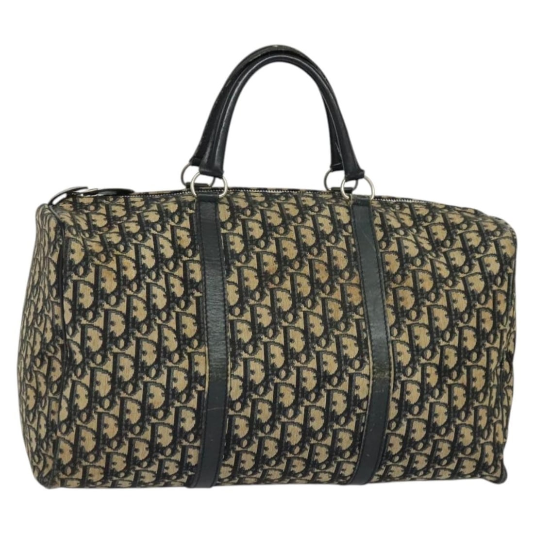 Christian Dior Navy Silver Trotter Canvas Hand Bag Authentic (1 of 18)