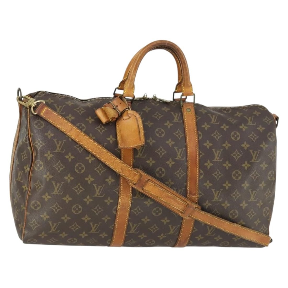 Louis Vuitton Keepall Bandouliere 50 Monogram Canvas Boston Bag M41416 with Strap: Louis Vuitton Keepall Bandouliere 50 Monogram Canvas Boston Bag M41416 with Strap This Louis Vuitton Monogram Keepall Bandouliere 50 Boston Bag features the signature Monogram Canvas exterior with mat