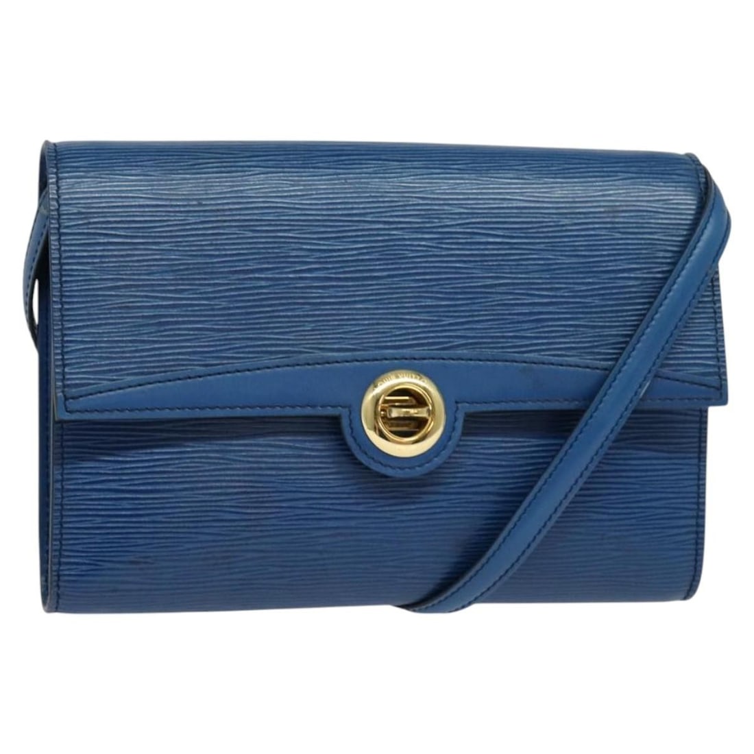 Authentic LOUIS VUITTON Epi Pochette Arche Shoulder Bag Blue M52575 (1 of 18)