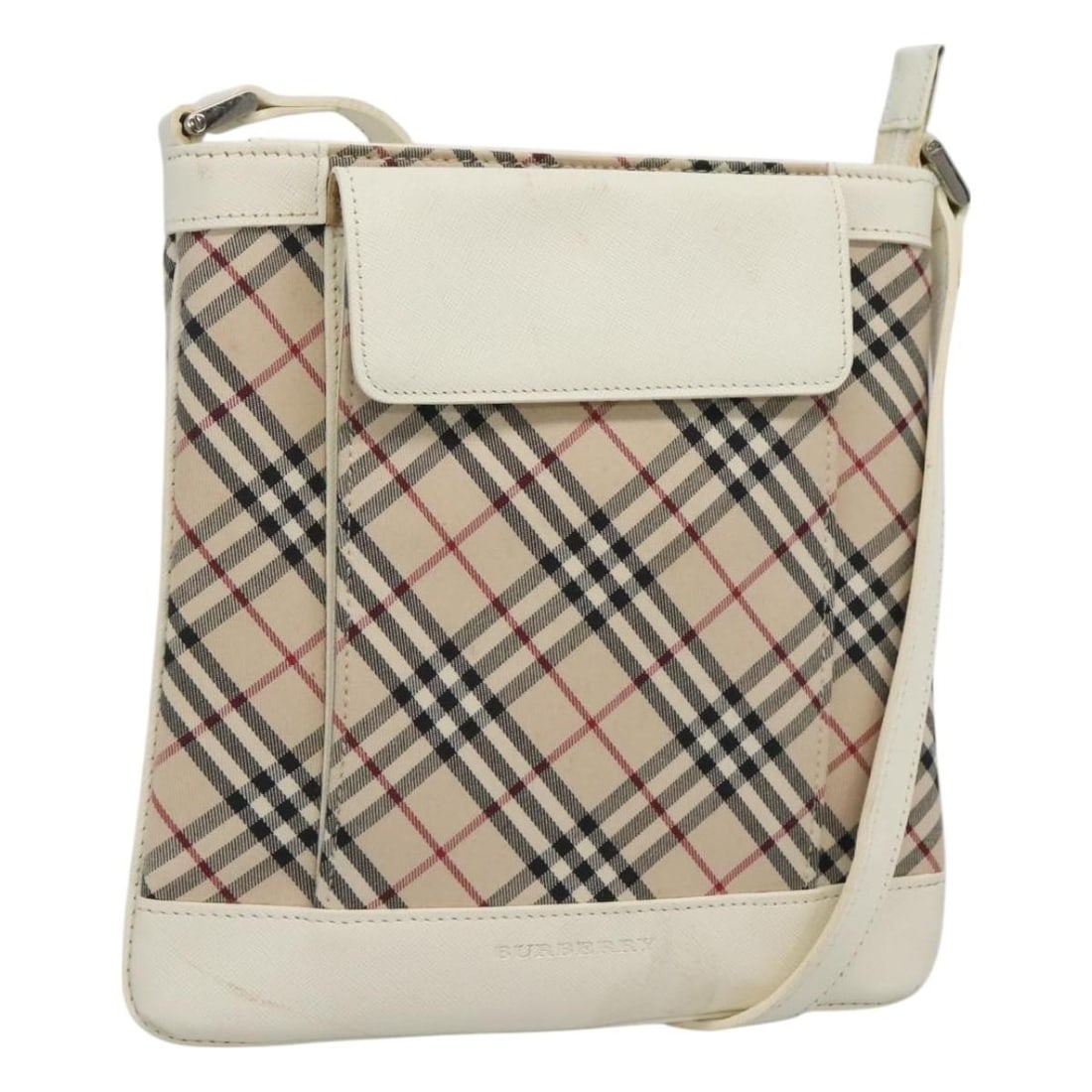 Burberry Nova Check Canvas Shoulder Bag Beige Silver Made in Italy: Burberry Nova Check Canvas Shoulder Bag Beige Silver Made in Italy This Burberry Nova Check Shoulder Bag is a stylish and functional accessory, crafted from durable canvas in a sophisticated beige and