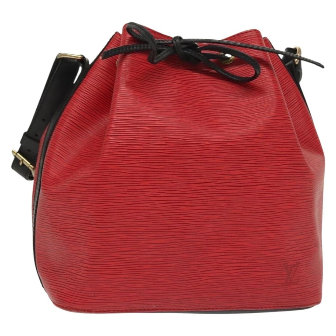 Louis Vuitton Epi Petit Noe Shoulder Bag Black Red M44017 Made in France: Louis Vuitton Epi Petit Noe Shoulder Bag Black Red M44017 Made in France This Louis Vuitton Epi Petit Noe Shoulder Bag is a stylish accessory that combines luxury with functionality. Crafted from dura