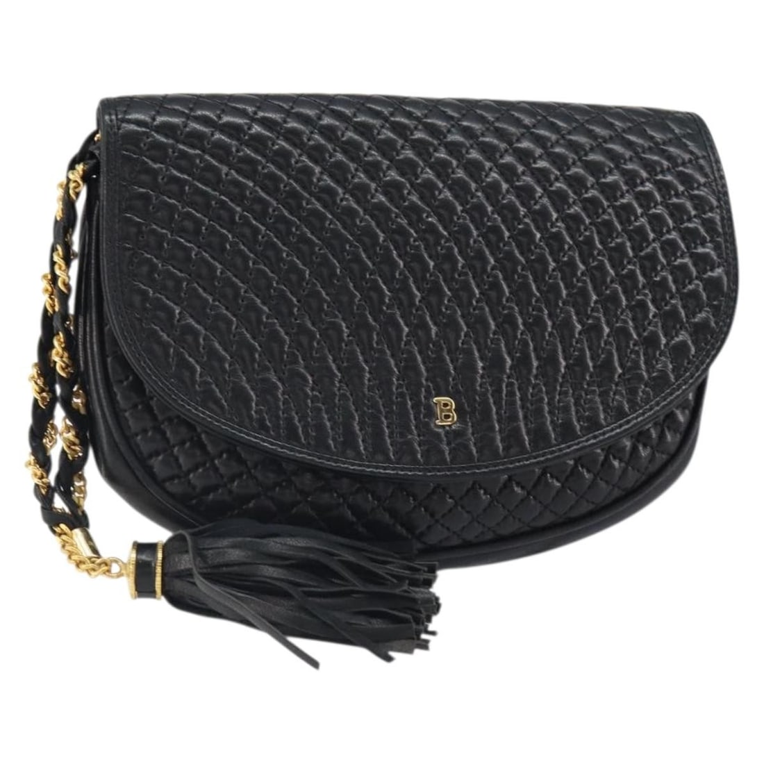 Bally Black and Gold Leather Pouch Made in Italy: Bally Black and Gold Leather Pouch Made in Italy This BALLY pouch features a black and gold leather exterior and is crafted in Italy. The pouch shows significant signs of use, including rubbing, out-o