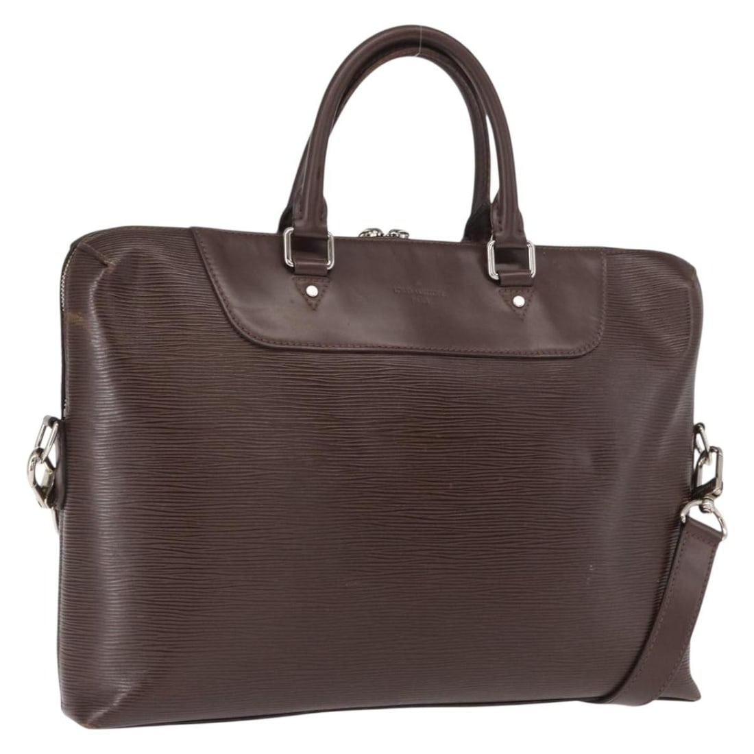 Louis Vuitton Epi Leather Jules Business Bag Brown with Shoulder Strap M50161: Louis Vuitton Epi Leather Jules Business Bag Brown with Shoulder Strap M50161 This Louis Vuitton Epi Porte Documents Jules bag in brown/cacao is crafted from Epi leather and designed for versatile bus