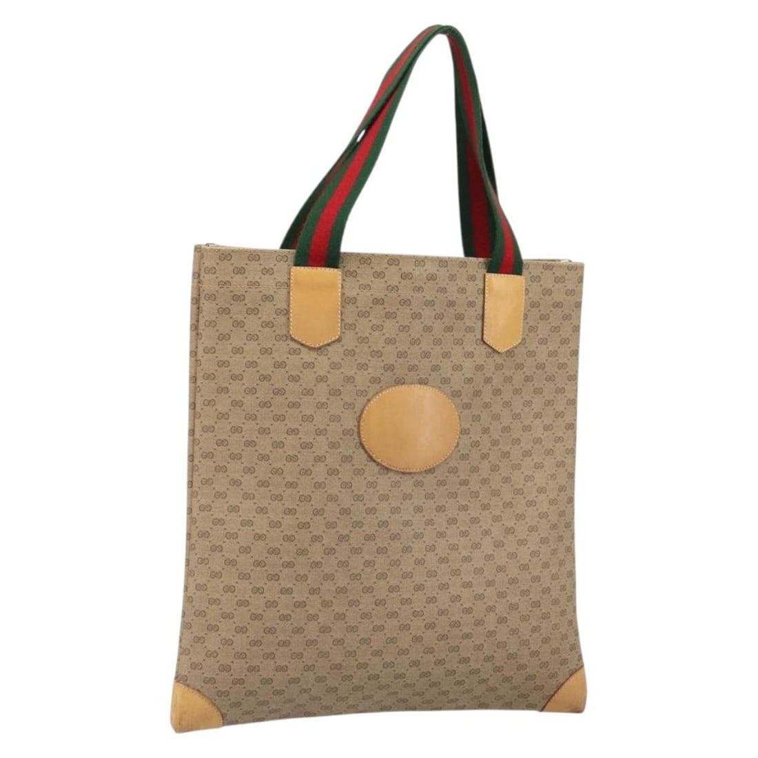 Beige PVC Micro GG Supreme Tote from Gucci Web Sherry Line: Beige PVC Micro GG Supreme Tote from Gucci Web Sherry Line This GUCCI Micro GG Supreme Web Sherry Line tote bag is crafted from beige PVC leather and GG canvas. Featuring dual top handles, the bag off