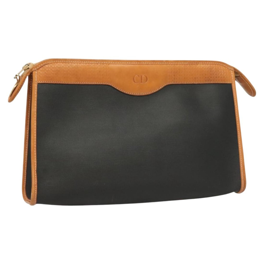 Christian Dior Black Gold PVC Clutch Bag Authentic France: Christian Dior Black Gold PVC Clutch Bag Authentic France This elegant Christian Dior Clutch Bag is a stylish accessory crafted from durable PVC leather, featuring a chic black and gold color combinat