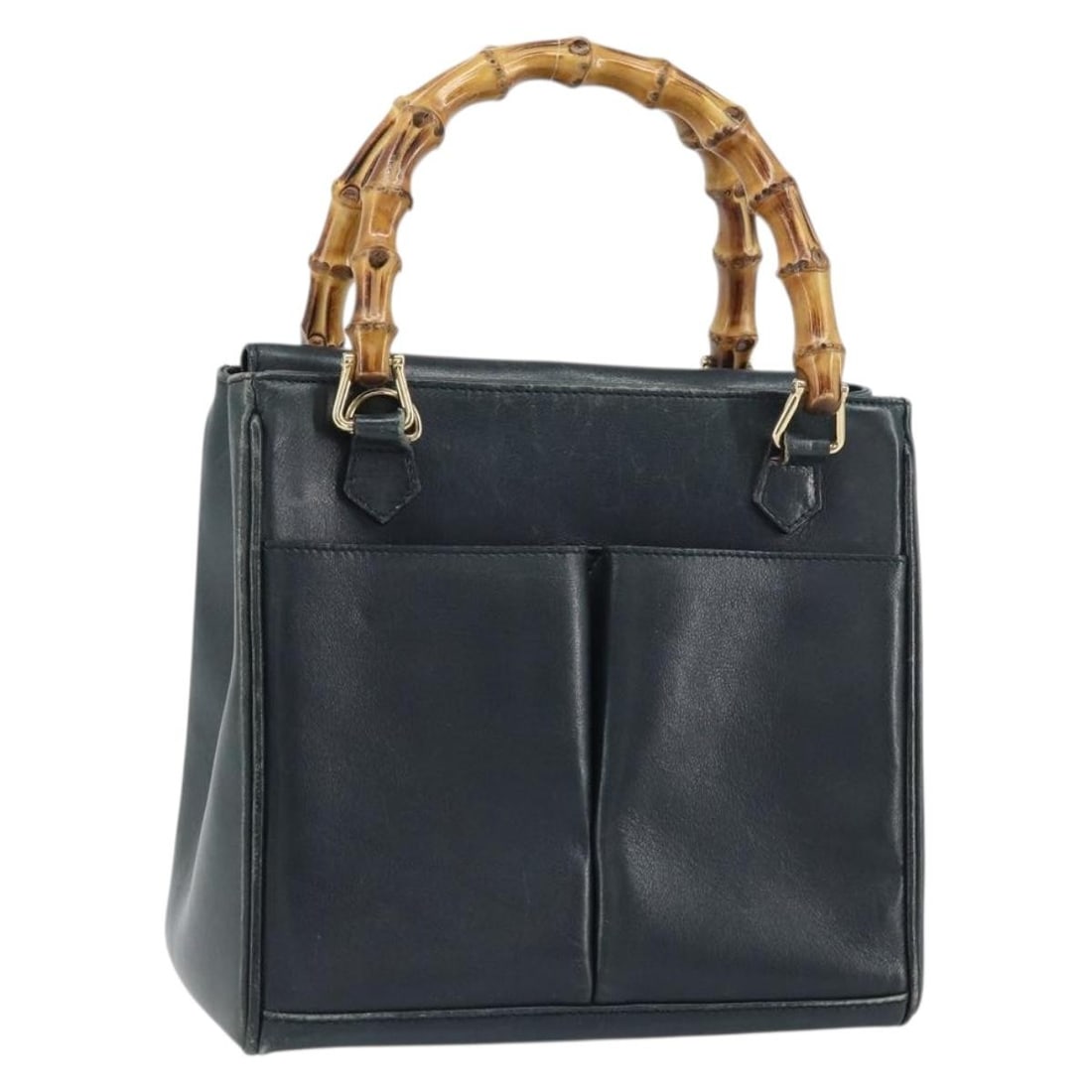 GUCCI Bamboo Leather Hand Bag Gold Navy 000 1364 0316 Auth: GUCCI Bamboo Leather Hand Bag Gold Navy 000 1364 0316 Auth This authentic GUCCI Bamboo Hand Bag showcases a sophisticated blend of gold and navy leather. Crafted in Italy, this stylish handbag feature
