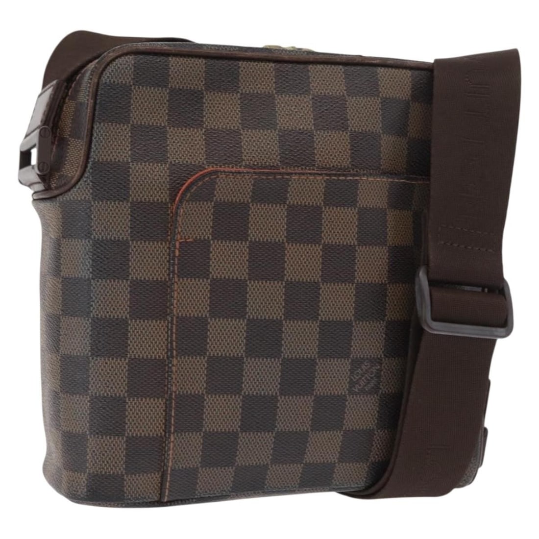 Louis Vuitton Damier Ebene Olaf PM Canvas Shoulder Bag N41442: Louis Vuitton Damier Ebene Olaf PM Canvas Shoulder Bag N41442 This is a Louis Vuitton Damier Ebene Olaf PM shoulder bag crafted from Damier Ebene canvas. The bag features a compact rectangular silhoue