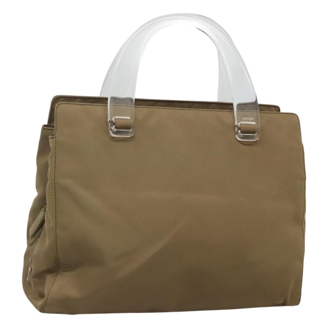 Khaki Silver Nylon Prada Shoulder Tote with Guarantee Card (1 of 18)