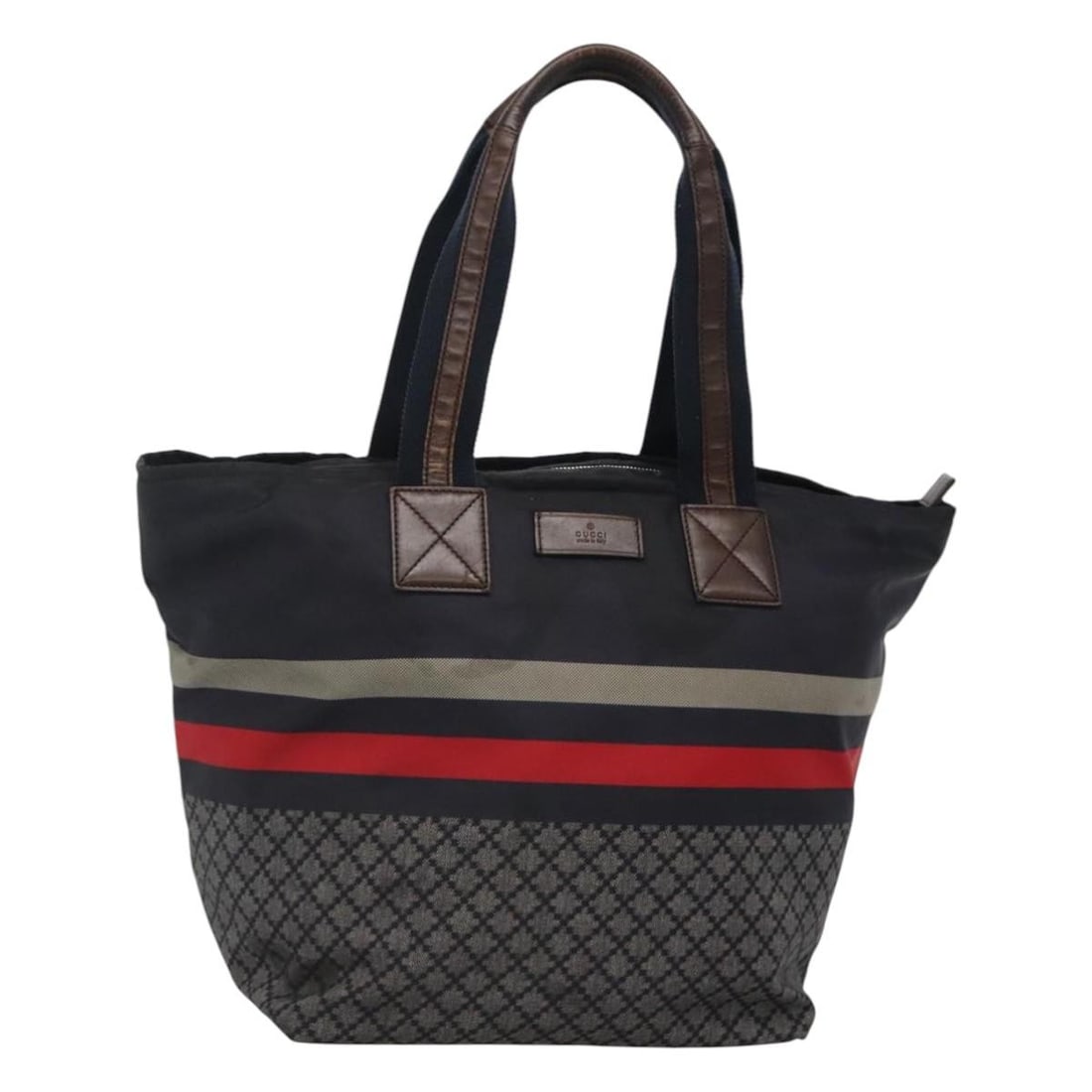 GUCCI Diamante Tote Bag Navy Silver Nylon 267922 Authentic (1 of 18)