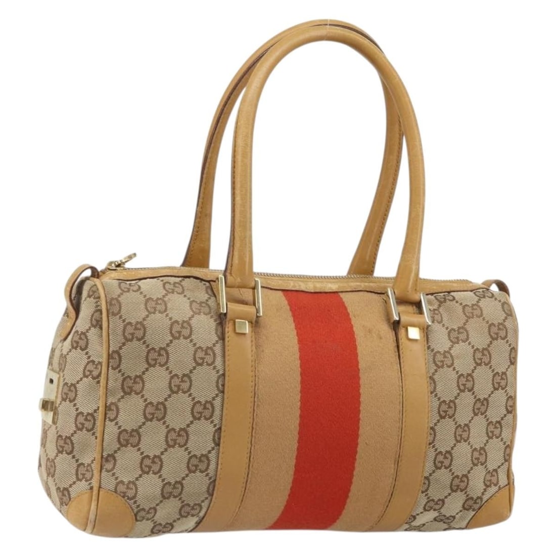 Beige Red Gold GG Canvas Gucci Sherry Line Handbag Model 000 0851: Beige Red Gold GG Canvas Gucci Sherry Line Handbag Model 000 0851 This is a Gucci GG Canvas Sherry Line handbag featuring a beige, gold, and red exterior. Crafted from signature GG canvas, the bag is